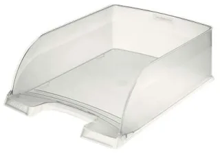 Leitz Plus Jumbo Bandeja Portadocumentos de Gran Capacidad - Formato Vertical A4 - Hasta 8uds Apilables - Color Translucido · Pack de 4 uds.