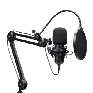 Trust GXT 270 Emita II+ Microfono de Estudio - Cable USB 2.5m - Filtro Antipop de Rejilla - Brazo Ajustable - Filtro Antiviento - 42x42x162mm - Color Negro