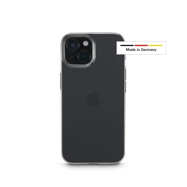 Hama Always Clear Funda para iPhone 15 - Antideslizante - Especial Antiamarilleo - Poliuretano Termoplastico - Bordes Elevados - Color Transparente