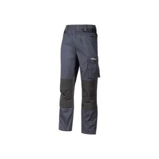 Upower Mallorca Pantalon de Trabajo Ergonomico - Talla 2XL - Algodon Elastico, Cintura Elastica, Multiples Bolsillos, Refuerzos Estrategicos, Cinta Reflectante, Triple Costura - Color Gris O