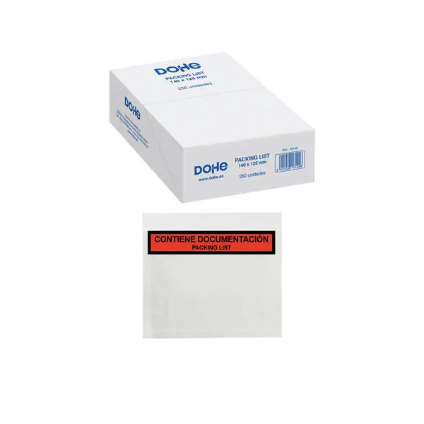 Dohe Caja de 250 Sobres Autoadhesivos 140x125mm - Para Envio de Documentos - Packing List Especial Envios