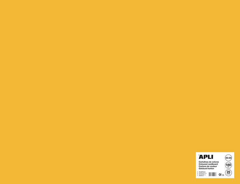 Apli Cartulina Amarillo Oro 50 x 65mm 170g 25 Hojas