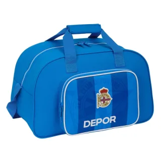 Safta Real Deportivo de la Coruña Bolsa de Deporte - Bolsillo Frontal - Bandolera Ajustable - Tirador Doble - Tacos Proteccion Base - Fondo Interior Semirigido - 22L - 400x230x240mm - Color