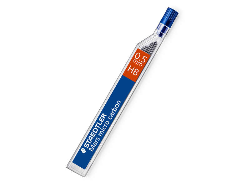Staedtler Mars Micro Minas para Portaminas 0.5mm HB - Fuertes y Duraderas - Sin PVC - Apta para la Mayoria de Portaminas · Pack de 12 uds.