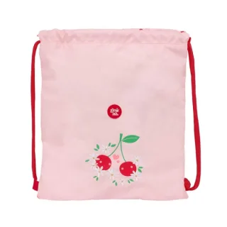 Safta Glowlab Frutitas Saco Plano - Bolsillo Interior con Cremallera - Cierre con Cordones - 5L - 350x10x400mm - Color Rosa