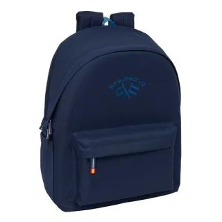 Safta Spagnolo Mochila para Portatiles hasta 15.6" - Bolsillo para Tablet hasta 11" - Antirrobo - Asa de Mano - Conector USB - Cremallera - Doble Tirador - Acolchada - 31x44x18cm - Color Azu