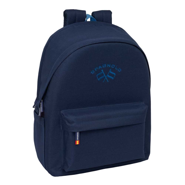 Safta Spagnolo Mochila para Portatiles hasta 15.6" - Bolsillo para Tablet hasta 11" - Antirrobo - Asa de Mano - Conector USB - Cremallera - Doble Tirador - Acolchada - 31x44x18cm - Color Azul Noche