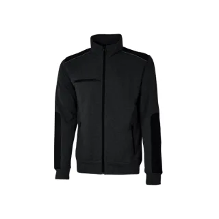 Upower Snug Sudadera Acolchada con Cremallera - Talla 2XL - Bolsillos con Cierre, Refuerzos Antiabrasion, Insertos Reflectantes, Proteccion DPI1 - Color Negro Carbon