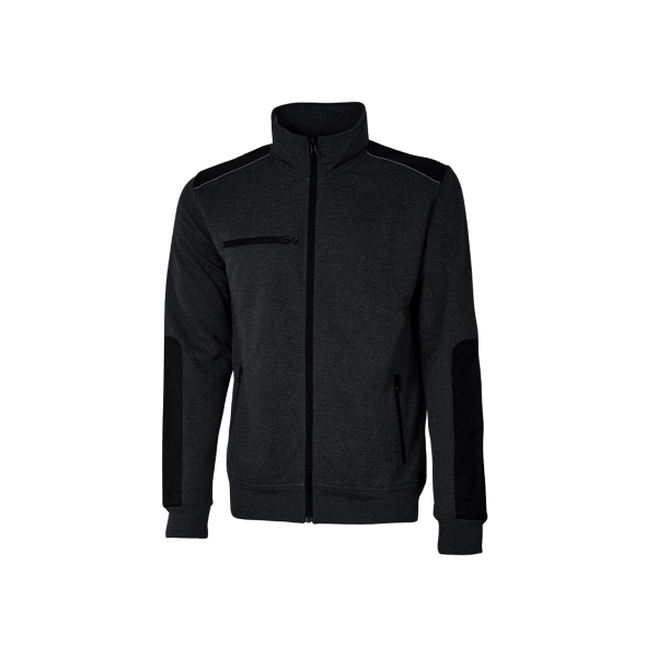 Upower Snug Sudadera Acolchada con Cremallera - Talla 2XL - Bolsillos con Cierre, Refuerzos Antiabrasion, Insertos Reflectantes, Proteccion DPI1 - Color Negro Carbon