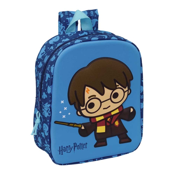 Safta Harry Potter Mochila Guarderia 3D - 6L - Cremallera - Asa de Mano - 22x27x10cm - Color Azul