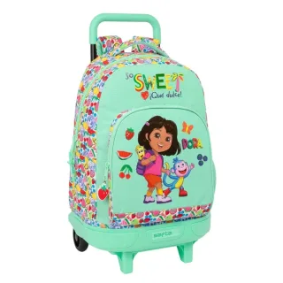 Safta Dora Mochila con Carro - Bolsillo Frontal - Portabotellas - Tirador Doble - Hombreras Acolchadas - Asa Acolchada - Tarjeta ID - Bandeja PVC - Base Reforzada - 33L - 330x220x450mm - Col
