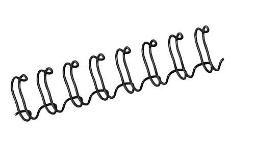Fellowes Wire Pack de 100 Espirales Dobles Metalicas 10mm - Hasta 80 Paginas - Color Negro