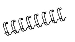 Fellowes Wire Pack de 100 Espirales Dobles Metalicas 10mm - Hasta 80 Paginas - Color Negro