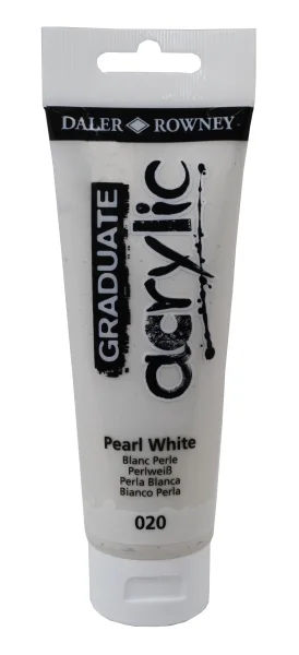 Daler Rowney Graduate Pintura Acrilica - Tubo de Plastico - 120ml - Color Blanco Perla