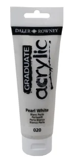 Daler Rowney Graduate Pintura Acrilica - Tubo de Plastico - 120ml - Color Blanco Perla