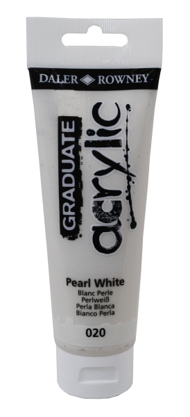 Daler Rowney Graduate Pintura Acrilica - Tubo de Plastico - 120ml - Color Blanco Perla