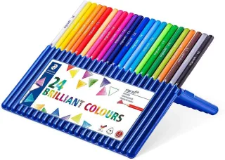 Staedtler Ergosoft 157 Pack de 24 Lapices de Colores - Diseño Ergonomico - Superficie Antideslizante - Colores Surtidos