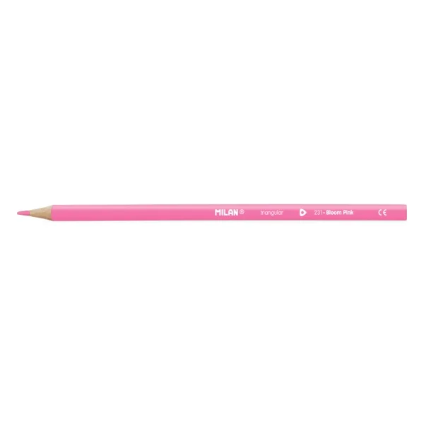 Milan Unicolor Lapices de Color Rosa - Triangular - Color Rosa · Pack de 12 uds.