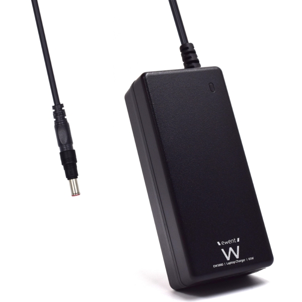 Ewent Cargador Especifico para Portatiles Sony, Fujitsu - 65W de Potencia - Clavija 6x4.3mm - Longitud de Cable Total de 2.7m (1.5+1.2m) - Proteccion Electrica - Color Negro