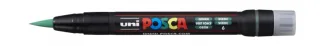 Posca PCF-350 Marcador de Pintura - Punta Acrilica Estilo Pincel - Tinta Pigmentada Base al Agua - Resistente a la Luz - No Permanente - Color Verde · Pack de 5 uds.