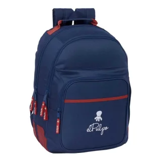 Safta el Pulpo Mochila con 2 Compartimentos - Antirozaduras - Adaptable a Carro - Bolsillo Frontal - Portabotellas - Tirador Doble - Hombreras Ergonomicas - 20L - 320x150x420mm - Color Azul