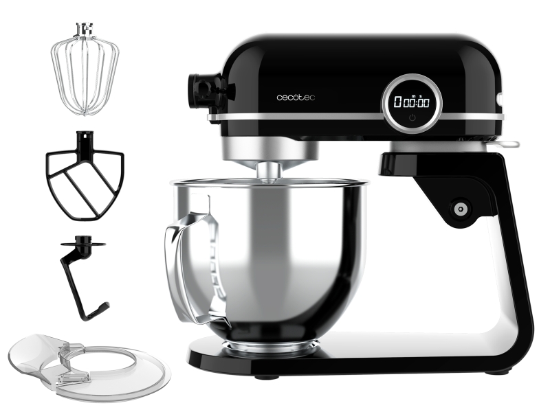 Cecotec Twist and Fusion 4500 Luxury Batidora Amasadora - 800W - Movimiento Planetario - Bol de Acero de 5.2L con Asa - 8 Velocidades - Multifuncion - Aluminio Fundido - Silencioso y Seguro