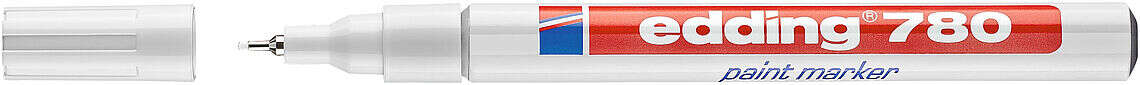 Edding 780 Rotulador Permanente de Tinta Opaca - Punta Redonda - Trazo 0.8mm - Puntas de Recambio Disponibles - Secado Rapido - Color Blanco · Pack de 10 uds.