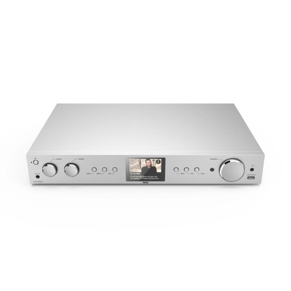 Hama DIT2105Sbtx Receptor de Radio Hibrido - Bluetooth - RCA - Internet Radio - Jack 3.5mm - USB-A - Reloj - Toslink Optico - Compatible con Plataformas de Streaming - 43x30x7cm - Color Plata
