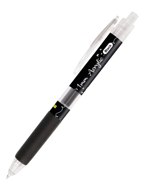 Online Boligrafo Retractil - Tinta Acrilica - Punta Fina de 1mm - Color Negro · Pack de 6 uds.
