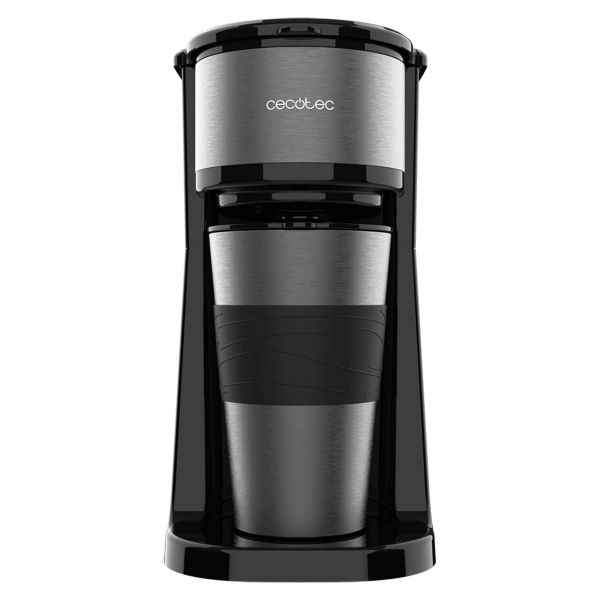 Cecotec Coffee 66 Drop and Go Cafetera de Goteo - Potencia 700W - Capacidad 420ml - Sistema Antigoteo - Acero Inoxidable - Termo Portatil - Color Negro y Gris