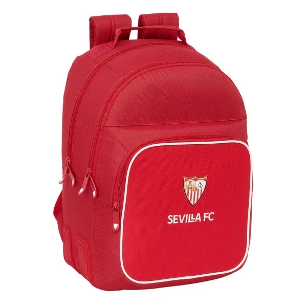 Safta Sevilla FC Mochila con 2 Compartimentos - Antirozaduras - Adaptable a Carro - Bolsillo Frontal - Portabotellas - Tirador Doble - Hombreras Ergonomicas - 20L - 320x150x420mm - Color Rojo
