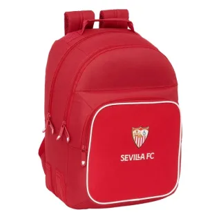 Safta Sevilla FC Mochila con 2 Compartimentos - Antirozaduras - Adaptable a Carro - Bolsillo Frontal - Portabotellas - Tirador Doble - Hombreras Ergonomicas - 20L - 320x150x420mm - Color Roj