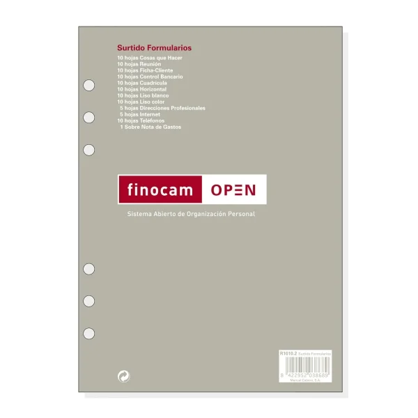 Finocam R1010.2C Recambio Surtido Formularios para Agendas Open en Catalan - Formato 1000 - 155x9x215mm - Color Surtidos