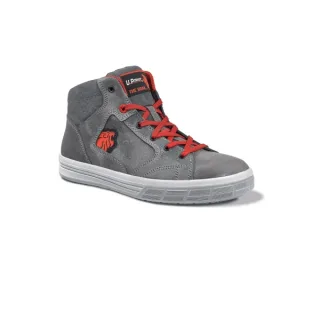 Upower Predator S Calzado de Seguridad Altos - Talla 38 - Empeine Piel Engrasada Hidrofuga, Puntal Aluminio Resistente, Suelas Antideslizantes PU/PU, Proteccion S3S FO SR - Color Gris