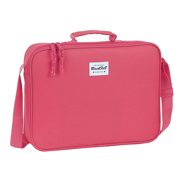 Safta Blackfit8 Fresa Maletin con Cremallera - Bandolera Ajustable - Asa Forrada - Doble Tirador Cremallera - Fondo Interior Semirigido - 6L - 380x60x280mm - Color Rosa