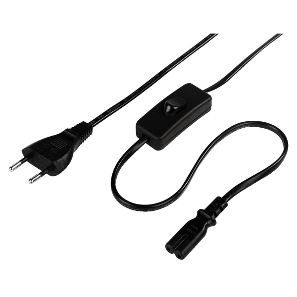 Hama Cable de Alimentacion Acodado CEE7/16 Macho - Hembra C7 - Longitud 2m - Seccion 0.75mm2 - Color Negro