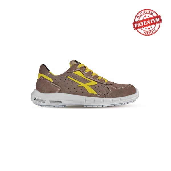 Upower Dorado Plus S ESD Calzado de Seguridad Bajos - Talla 35 - Gamuza Perforada, Puntera de Aluminio, Antideslizantes, Antiarrugas, Suela PU/PU High Rebound, Proteccion S1PS FO SR - Color
