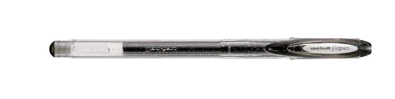 Uni-ball Signo Sparkling UM-120SP Roller de Tinta Gel - Punta de Bola 1mm - Tinta Pigmentada Resistente al Agua y Luz - Efecto Purpurina - Color Negro · Pack de 12 uds.