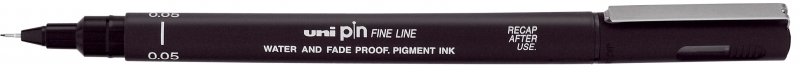 Uni-ball PIN05-200(S) Rotulador Calibrado - Punta Poliacetal 0.5mm - Tinta Pigmentada Resistente al Agua y Luz - Color Negro · Pack de 12 uds.