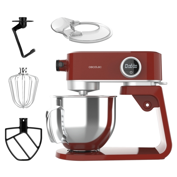 Cecotec Twist and Fusion 4000 Luxury Batidora Amasadora - 800W - Movimiento Planetario - Bol de Acero de 5.2L - 8 Velocidades - Multifuncion - Pantalla LED - Temporizador - Aluminio Fundido