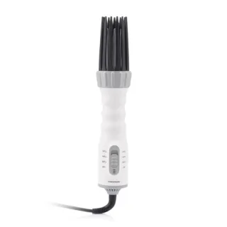 Innovagoods Dryple Cepillo 3 en 1 - Potencia 550W - Cable Giratorio 225cm - Temperatura Regulable - Multifuncion - Revestimiento Ceramico - 6x30cm - Color Blanco y Gris