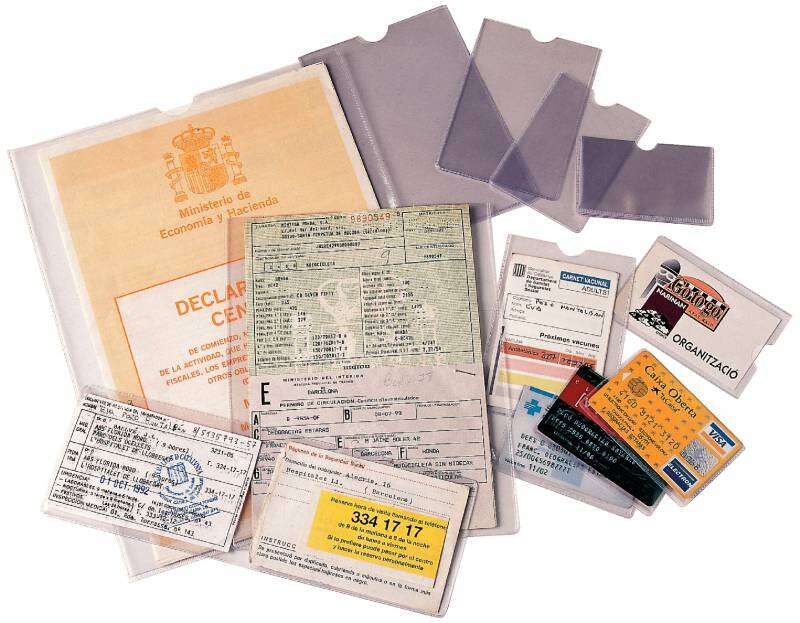 Esselte Pack de 100 Portacarnets Tamaño 108x160mm - Transparente Acabado Liso