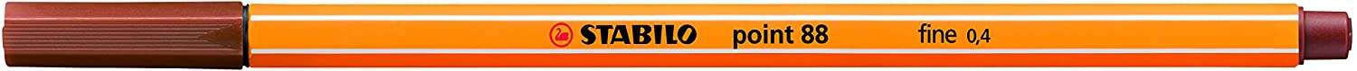 Stabilo Point 88 Rotulador de Punta Fina de Fibra - Trazo de 0.4 mm - Tinta con Base de Agua - Color Sanguina · Pack de 10 uds.