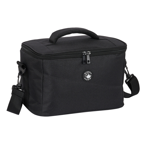 Safta Mickey Bolsa Isotermica Porta Alimentos 9.2L - Cremallera - Asa Acolchada - Bandolera Ajustable - Repelente al Agua - Asa Superior - 290x180x190mm - Color Negro