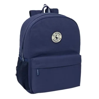 Safta el Ganso Jeans Mochila - Adaptable a Carro - Bolsillo Frontal - Espalda Acolchada - Cremallera con Doble Tirador - Asa de Mano - Hombreras Ergonomicas - 32x43x14cm - Color Azul Marino