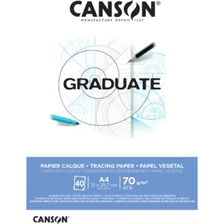 Canson Graduate Vegetal Bloc Encolado de 40 Hojas A4 - 75g - Color Blanco