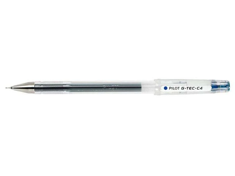 Pilot Boligrafo de Gel G-Tec C4 - Extra Fino - Recargable - Punta de Bola 0.4mm - Trazo 0.2mm - Color Azul · Pack de 12 uds.