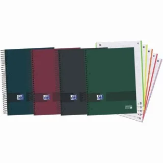 Oxford Europeanbook 5 Oxford & You Pack de 5 Cuadernos Espiral Formato A4+ Cuadriculado 5x5 - 120 Hojas Microperforadas con 4 Taladros - Tapa Extradura acabado Mate - 5 Bandas de Color - Col