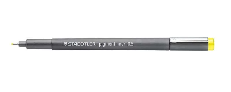 Staedtler Pigment Liner 308 Rotulador Calibrado - Trazo 0.5mm - Secado Rapido - Color Amarillo · Pack de 10 uds.