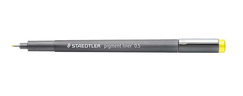Staedtler Pigment Liner 308 Rotulador Calibrado - Trazo 0.5mm - Secado Rapido - Color Amarillo · Pack de 10 uds.
